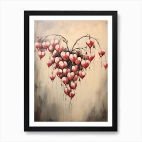 Bleeding Heart, Autumn Fall Flowers Sitting In A White Vase, Farmhouse Style 2 Art Print