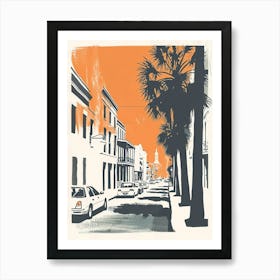 Frenchmen Street Retro Lithograph 3 Art Print