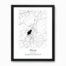 Alcoa,United States Minimalist Map Art Print