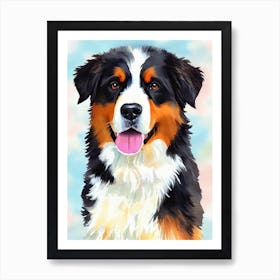 Bernese Mountain Dog 2 Watercolour Dog Art Print