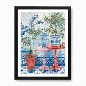 Blue And White Chinoiserie 2 Art Print