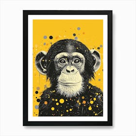 Yellow Chimpanzee 2 Art Print