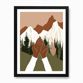 Hands Clapping In The Mountains Art Print