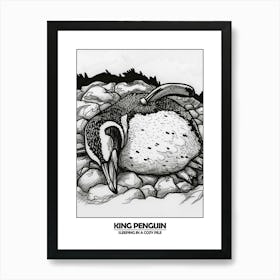 Penguin Sleeping In A Cozy Pile Poster 5 Art Print