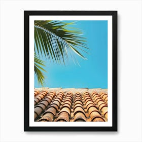 Tile Roof With Palm Tree Art Print