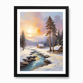 Winter Landscape Painting 22 Art Print