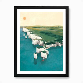 Old Harry Rocks Jurassic Coast Art Print Art Print