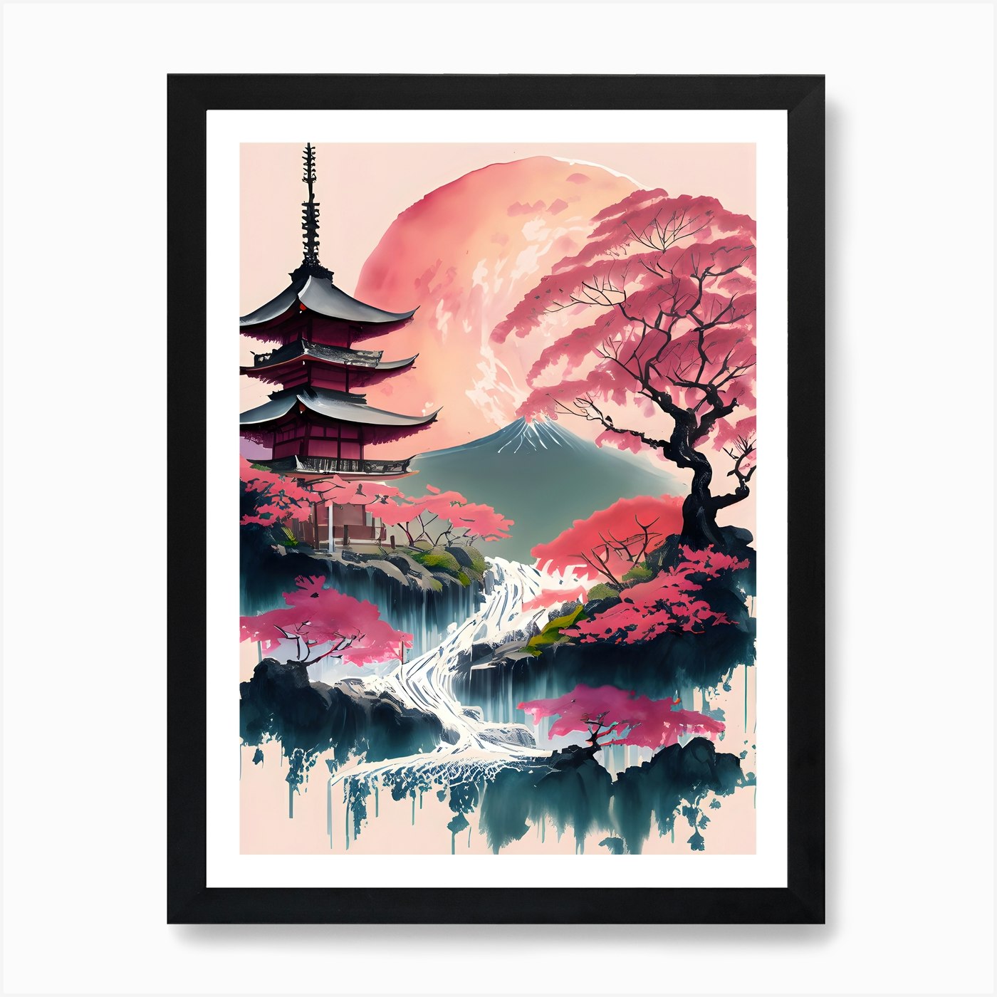 Traditional Japanese Landscape Painting  In the heart of Japan – Au coeur  du Japon