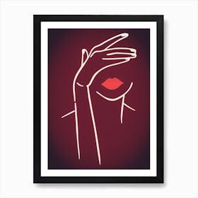 Woman Covering Her Face Art Print