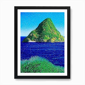 Lord Howe Island Australia Pointillism Style Tropical Destination Art Print