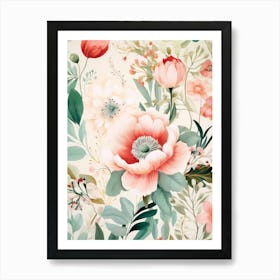 Floral Wallpaper Art Print