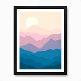 Watercolor sunset landscape 35 Art Print