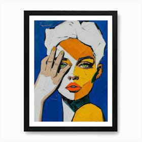 Woman With A Yellow Face Art Print