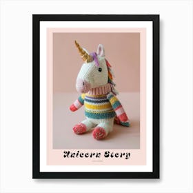 Knitted Unicorn In A Jumper Photography Poster Art Print