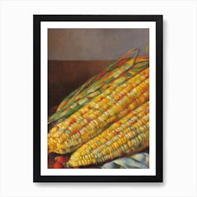 Corn 3 Cezanne Style vegetable Art Print