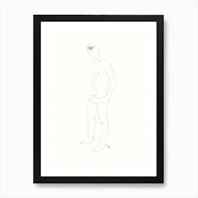 male nude gay art homoerotic full frontal nude painting drawing sketch pencil erotic artwork adult mature Art Print