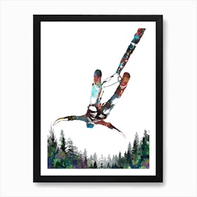 Bungy Jump Watercolor Art Print