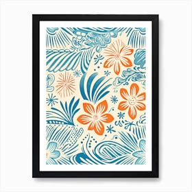 Fiji, Inspired Travel Pattern 4 Art Print