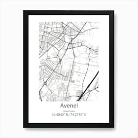 Avenel,United States Minimalist Map 1 Art Print