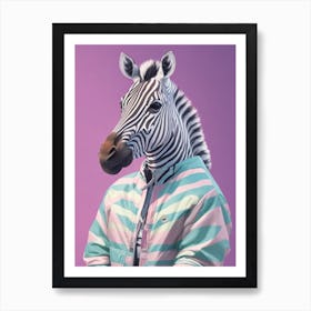 Zebra Wearing Jacket Art Print