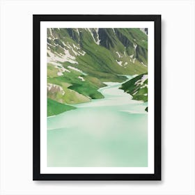 Huascarán National Park Peru Water Colour Poster Art Print