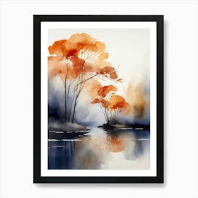 Watercolor Of Trees 9 Art Print