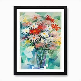 Daisies Flower Illustration 2 Art Print