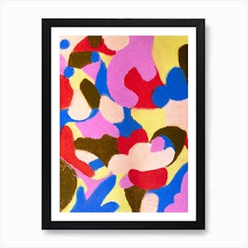 Abstract Shapes - Oilpastels Art Print