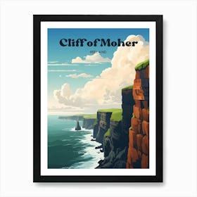Cliff Of Moher Ireland Seaside Modern Travel Illustration Art Print