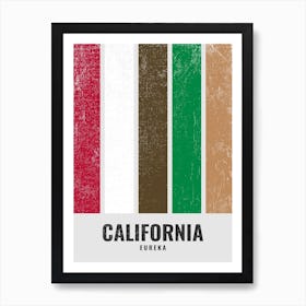 Vintage Minimalist California State Flag Colors With Motto Art Print