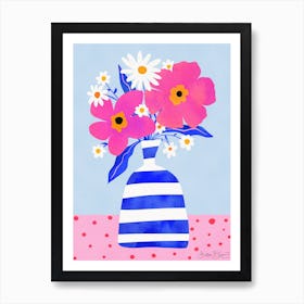 Maximalist Flower Vase - Pink Art Art Print