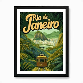 Aihrgdesign A Mid Century Modern Travel Poster For Rio De Janeiro 2 Art Print