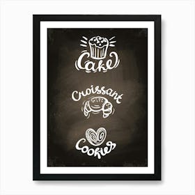 Chalkboard — Coffee poster, kitchen print, lettering Art Print