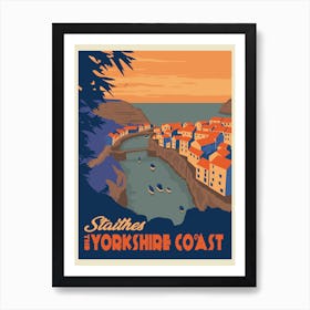 Staithes Yorkshire Coast Travel Poster Poster