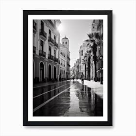 Malaga, Spain, Mediterranean Black And White Photography Analogue 1 Art Print