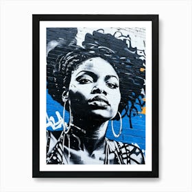 Graffiti Mural Of Beautiful Black Woman 206 Art Print