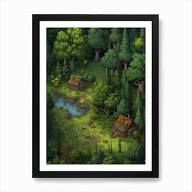 Forest Reserve Pixel Art 1 Art Print