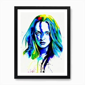 Uma Thurman In Kill Bill Vol 1 Watercolor 2 Art Print