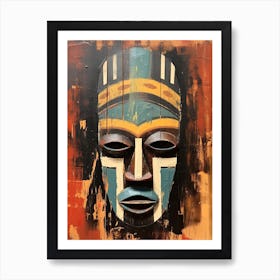 Whispers Of Wisdom; African Tribal Mask Chronicles Art Print