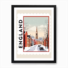 Retro Winter Stamp Poster Bristol United Kingdom Art Print