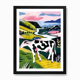 Cow In A Field Art Print