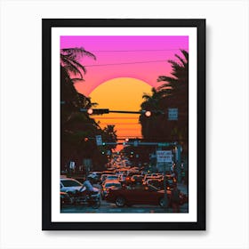 Vaporwave Sunset Art Print