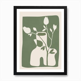 Modern Vase Abstract Plant Art 1 Art Print