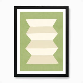 Geometric Greek Vase Pottery Minimalist - Light Green Art Print