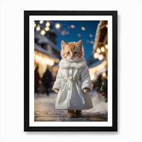 Christmas Cat 3 Art Print