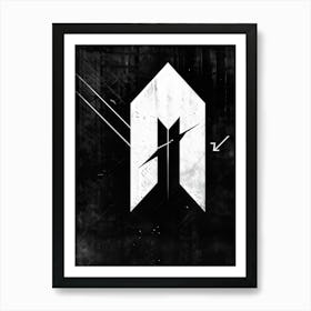 Arrow Graphically Depicted With Stark Contrast Between Its White Directional Mark And The Black Abst 2 1 Art Print