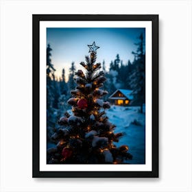 Christmas Tree In The Snow 3 Art Print