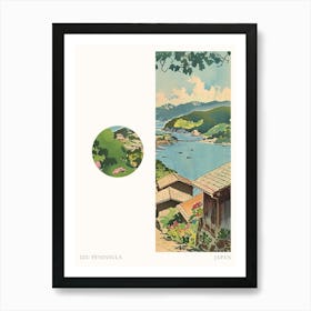 Izu Peninsula Japan 1 Cut Out Travel Poster Art Print