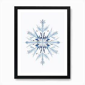 Symmetry, Snowflakes, Pencil Illustration 3 Art Print