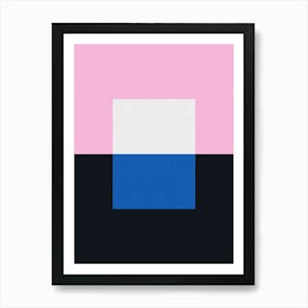 Pink and blue geometry 3 Art Print